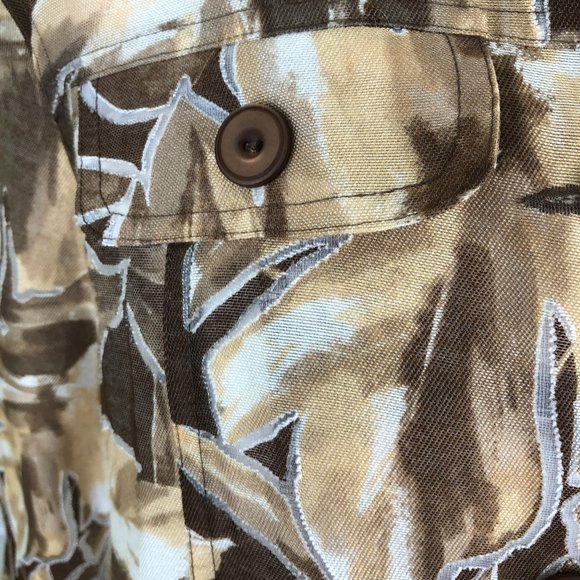 Alfred Dunner Beige Brown Leaf Print Lightweight Jacket Artsy Quiet Luxury - Picture 11 of 17